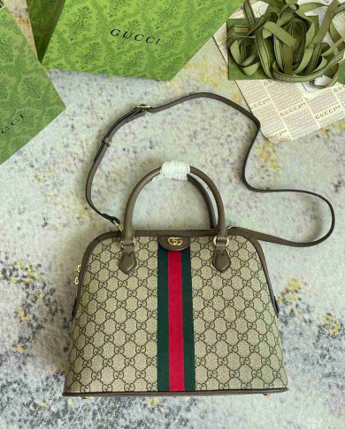 GUCCI Top Handle Bag Classic Stripe Handbag