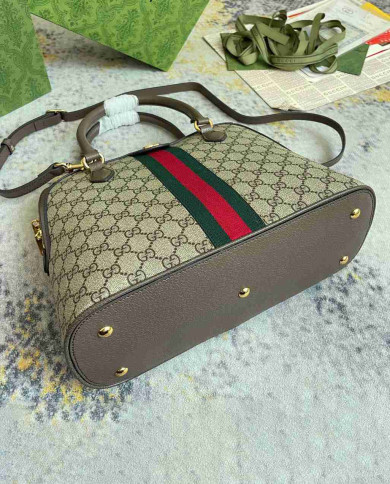 GUCCI Top Handle Bag Classic Stripe Handbag