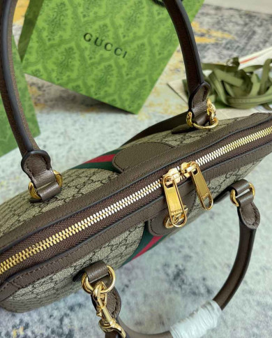 GUCCI Top Handle Bag Classic Stripe Handbag