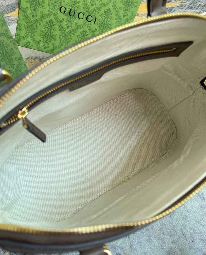 GUCCI Top Handle Bag Classic Stripe Handbag