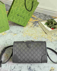 GUCCI GG Embossed Leather Shoulder Bag