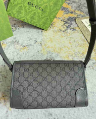GUCCI GG Embossed Leather Shoulder Bag