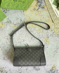GUCCI GG Embossed Leather Shoulder Bag