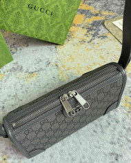 GUCCI GG Embossed Leather Shoulder Bag