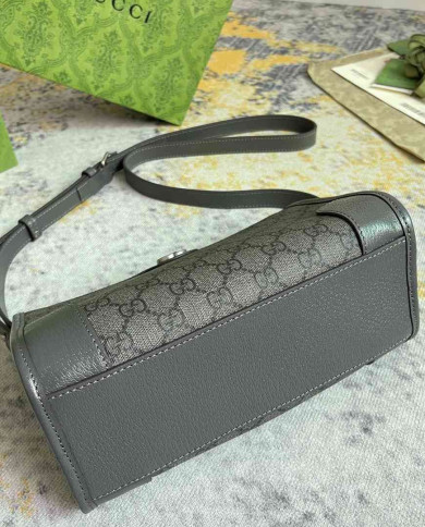 GUCCI GG Embossed Leather Shoulder Bag