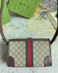 GUCCI GG Embossed Leather Shoulder Bag
