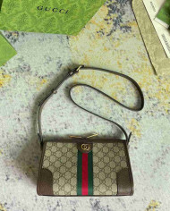 GUCCI GG Embossed Leather Shoulder Bag