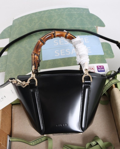 Gucci Bamboo Handle Leather Top Handle Bag