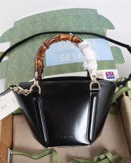 Gucci Bamboo Handle Leather Top Handle Bag