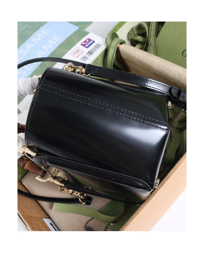 Gucci Bamboo Handle Leather Top Handle Bag