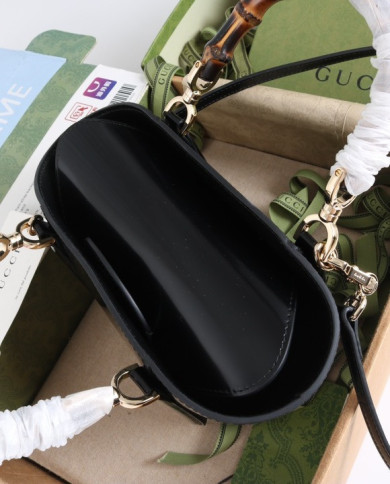 Gucci Bamboo Handle Leather Top Handle Bag