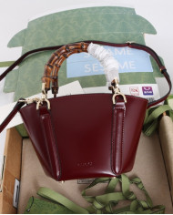 Gucci Bamboo Handle Leather Top Handle Bag