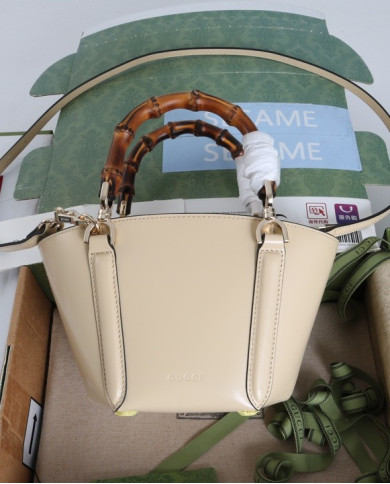 Gucci Bamboo Handle Leather Top Handle Bag