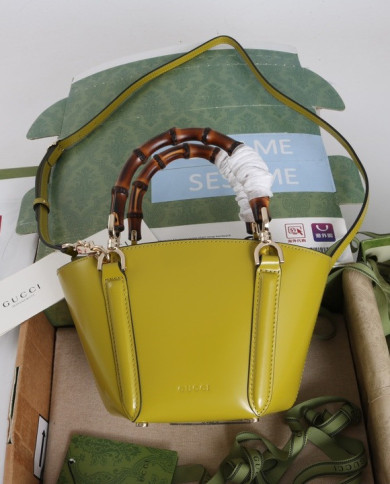 Gucci Bamboo Handle Leather Top Handle Bag