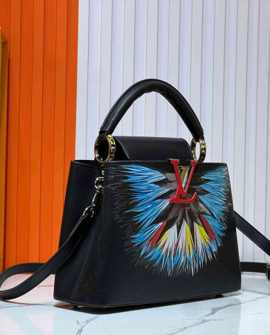 LV Printed Top Handle Bag