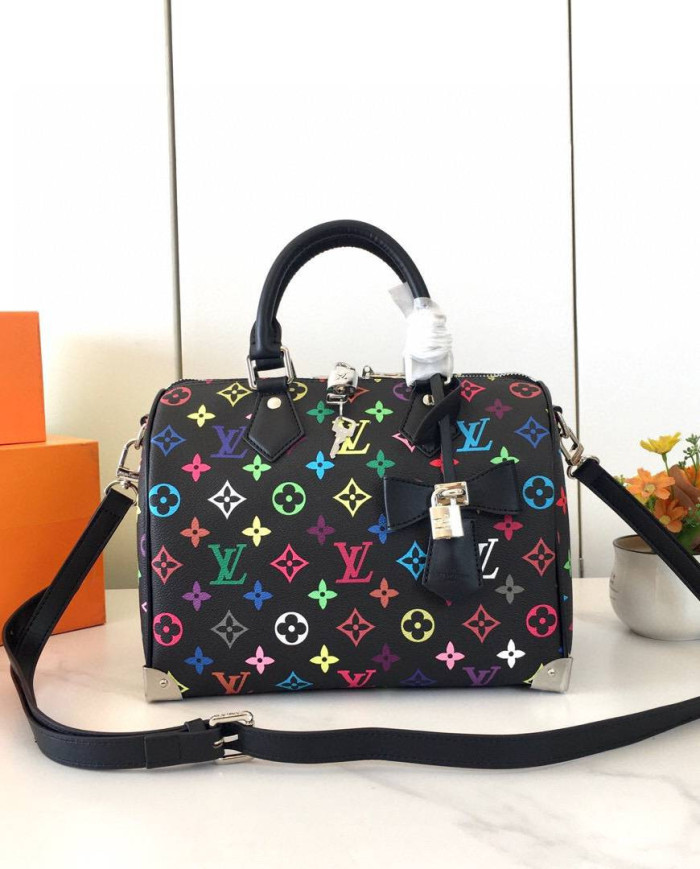 LV Printed Top Handle Crossbody Bag