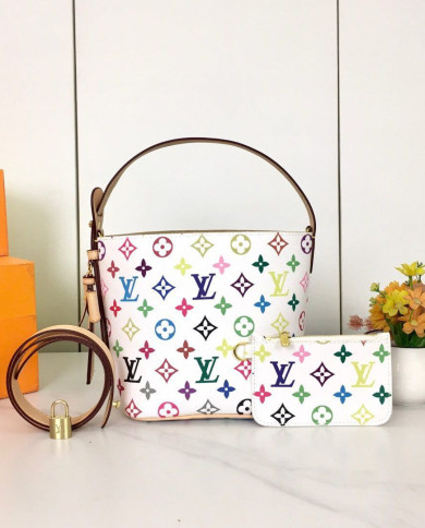 LV Printed Bucket Bag with Coin Purse