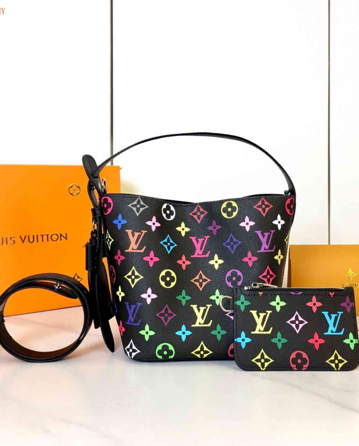 LV Printed Bucket Bag with Coin Purse