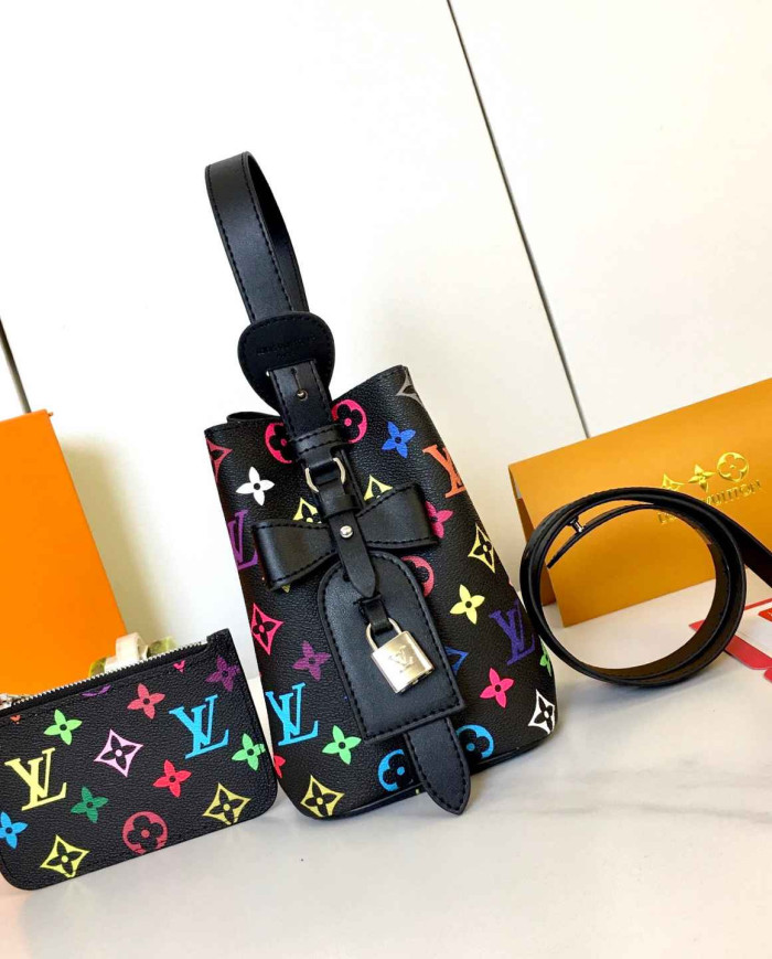 LV Printed Bucket Bag with Coin Purse