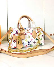 LV Printed Top Handle Crossbody Bag with Chain