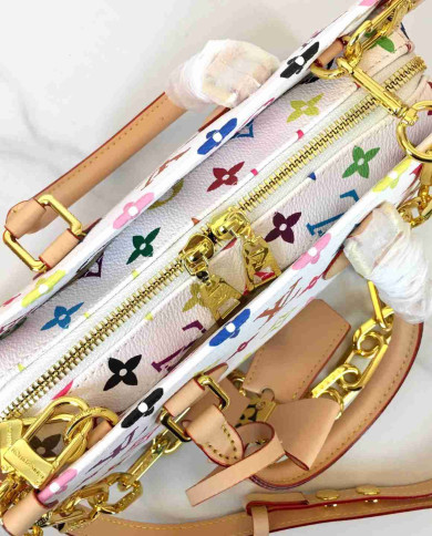 LV Printed Top Handle Crossbody Bag with Chain