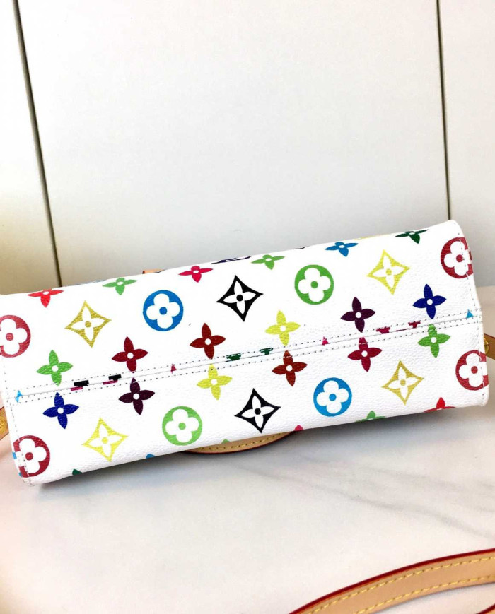 LV Printed Top Handle Crossbody Bag with Chain