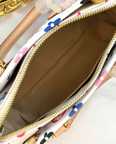 LV Printed Top Handle Crossbody Bag with Chain