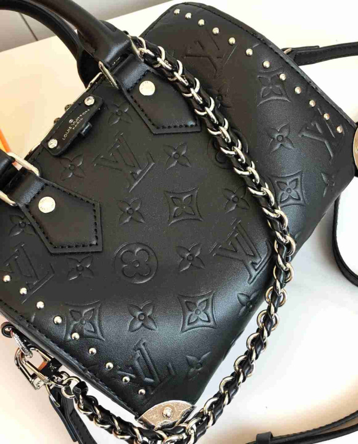 LV Embossed Top Handle Crossbody Bag
