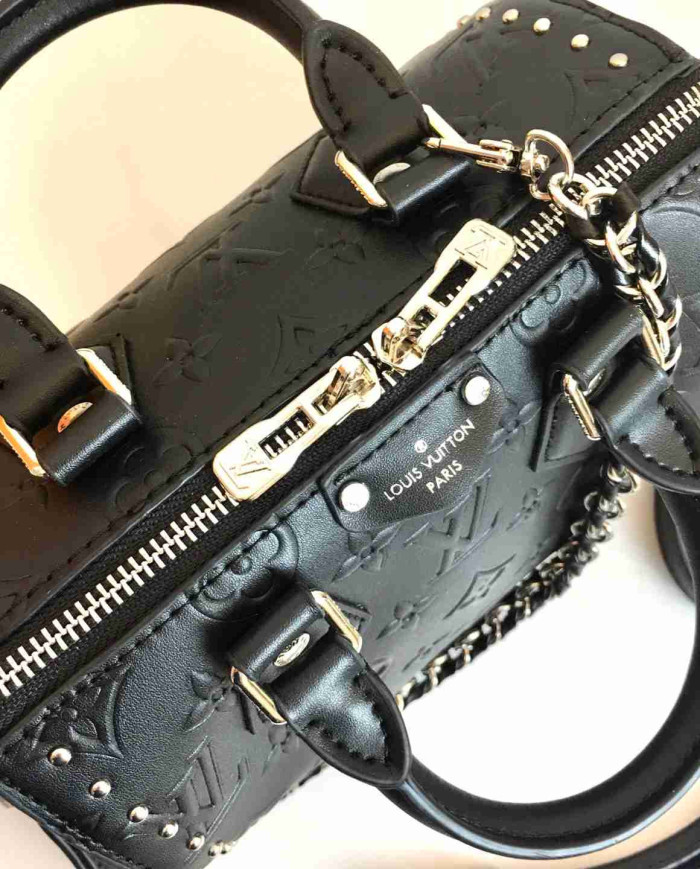 LV Embossed Top Handle Crossbody Bag