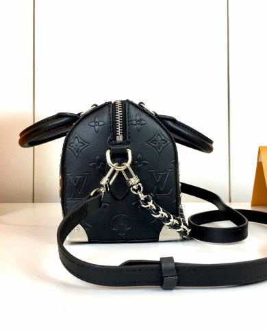 LV Embossed Top Handle Crossbody Bag