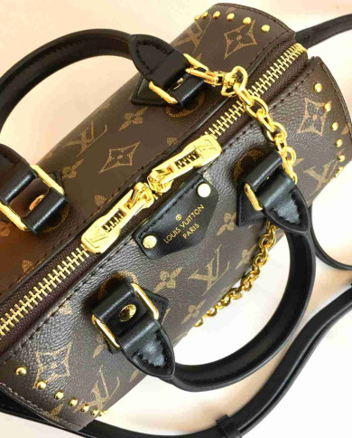 LV Embossed Top Handle Crossbody Bag