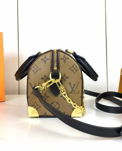 LV Embossed Top Handle Crossbody Bag