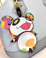 LV Printed Top Handle Crossbody Bag with Charm