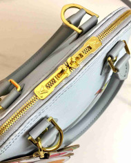 LV Printed Top Handle Crossbody Bag with Charm