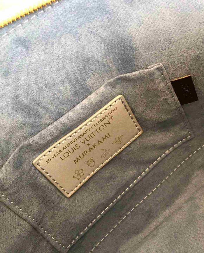 LV Printed Top Handle Crossbody Bag with Charm