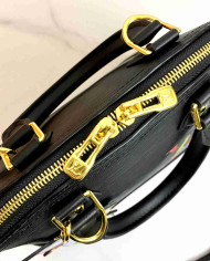 LV Printed Top Handle Crossbody Bag with Charm