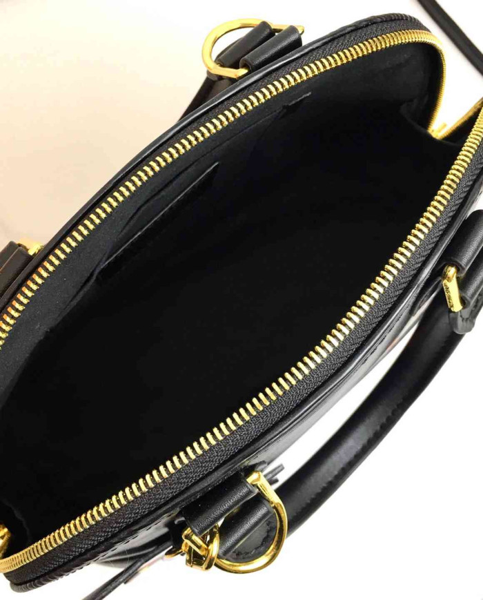 LV Printed Top Handle Crossbody Bag with Charm