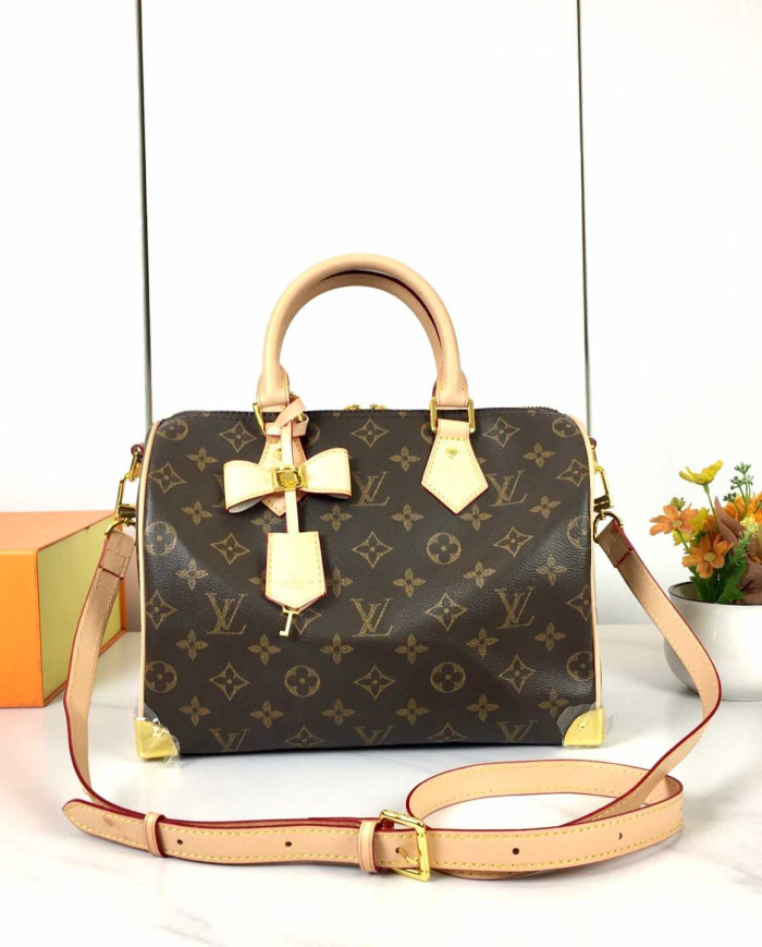 LV Monogram Top Handle Crossbody Bag