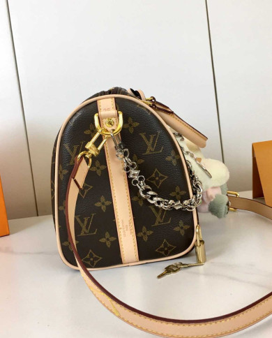 LV Monogram Top Handle Crossbody Bag with Charms