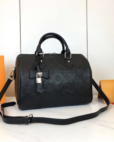 LV Embossed Top Handle Crossbody Bag