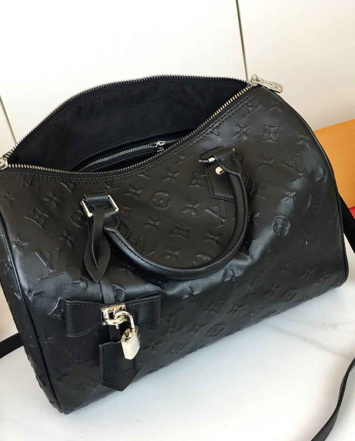 LV Embossed Top Handle Crossbody Bag