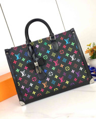 LV Printed Top Handle Tote Bag