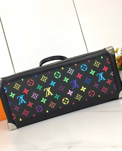 LV Printed Top Handle Tote Bag