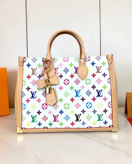 LV Printed Top Handle Tote Bag