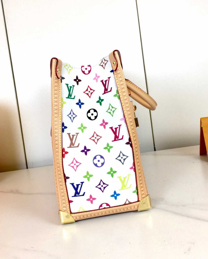 LV Printed Top Handle Tote Bag