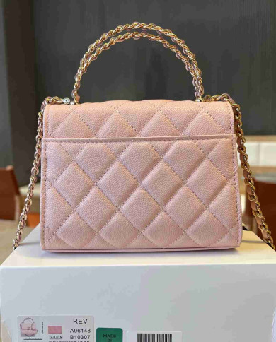 Chanel Quilted Top Handle Chain Bag