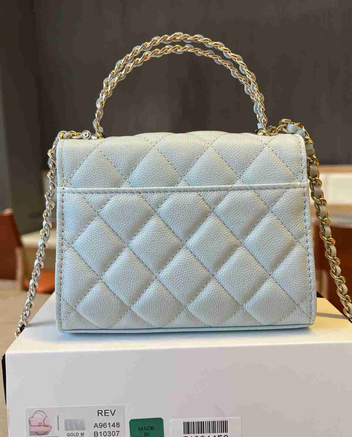 Chanel Quilted Top Handle Chain Bag