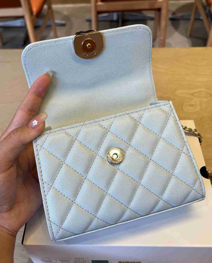 Chanel Quilted Top Handle Chain Bag