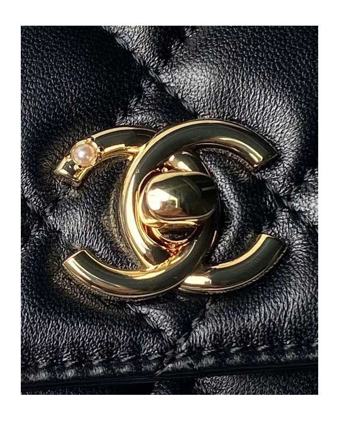 Chanel Quilted Top Handle Chain Bag