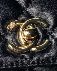 Chanel Quilted Top Handle Chain Bag